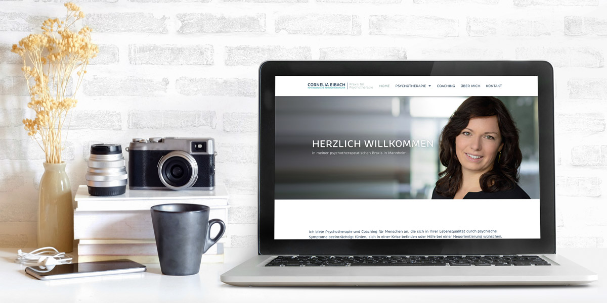 Projekte Referenzen Webdesign Website Cornelia Eibach Psychologische Psychotherapeutin designed von der Pickerei Grafik- und Webdesign aus Wendlingen